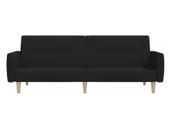 Sofá cama de 2 plazas tela negro