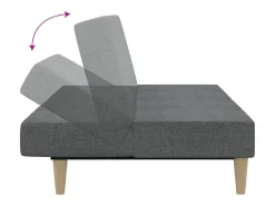 Sofá cama de 2 plazas tela gris claro