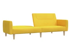 Sofá cama de 2 plazas tela amarillo