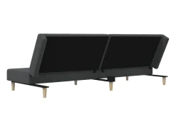 Sofá cama de 2 plazas tela gris oscuro