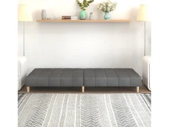 Sofá cama de 2 plazas tela gris claro