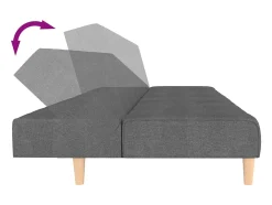 Sofá cama de 2 plazas tela gris claro