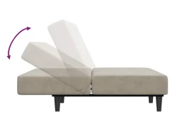 Sofá cama de 2 plazas terciopelo gris claro