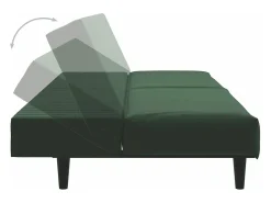 Sofá cama de 2 plazas terciopelo verde oscuro