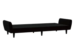 Sofá cama de 2 plazas terciopelo negro