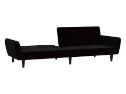 Sofá cama de 2 plazas terciopelo negro