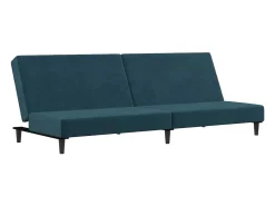 Sofá cama de 2 plazas terciopelo azul