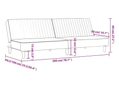 Sofá cama de 2 plazas terciopelo gris oscuro