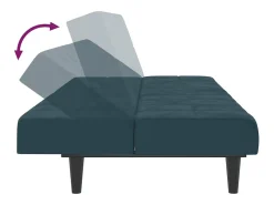 Sofá cama de 2 plazas terciopelo azul