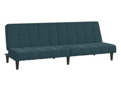 Sofá cama de 2 plazas terciopelo azul