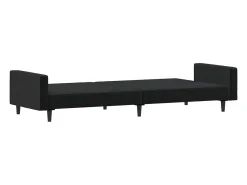 Sofá cama de 2 plazas terciopelo negro