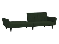 Sofá cama de 2 plazas terciopelo verde oscuro