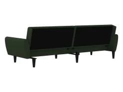 Sofá cama de 2 plazas terciopelo verde oscuro