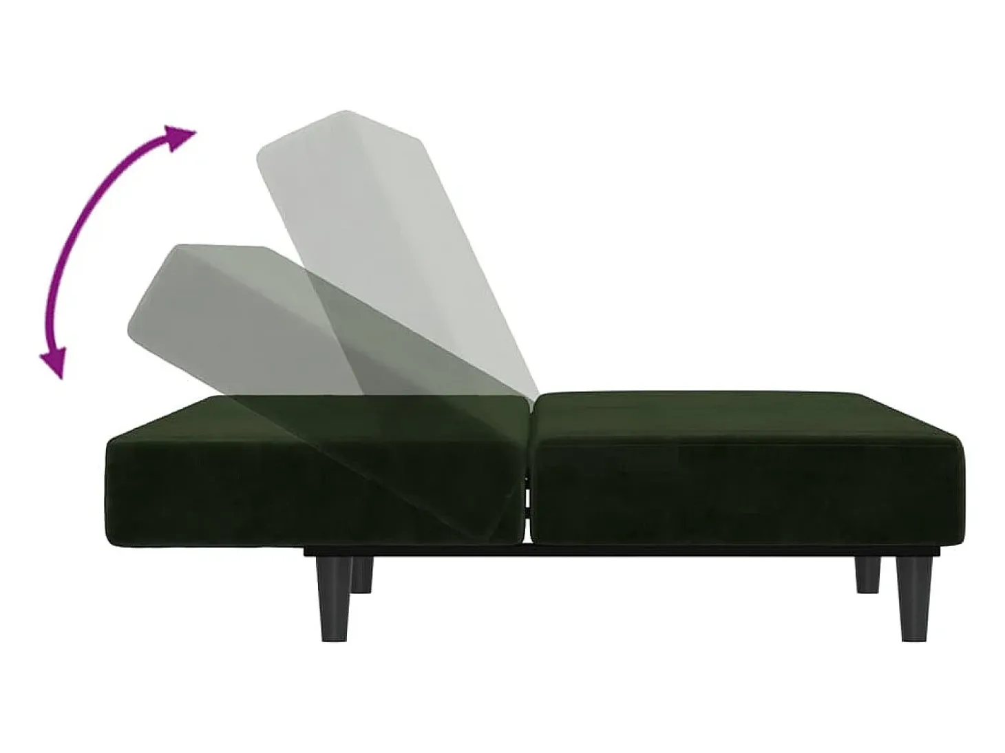 Sofá cama de 2 plazas terciopelo verde oscuro