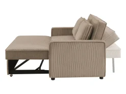 Sofá cama de pana de 3 plazas beige