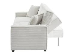 Sofá cama de pana de 3 plazas crema