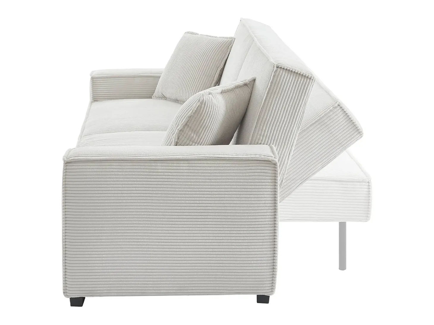 Sofá cama de pana de 3 plazas crema