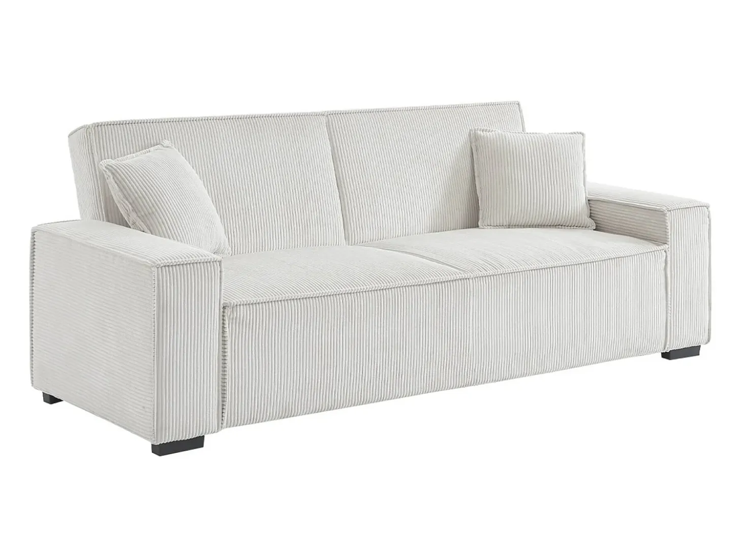 Sofá cama de pana de 3 plazas crema