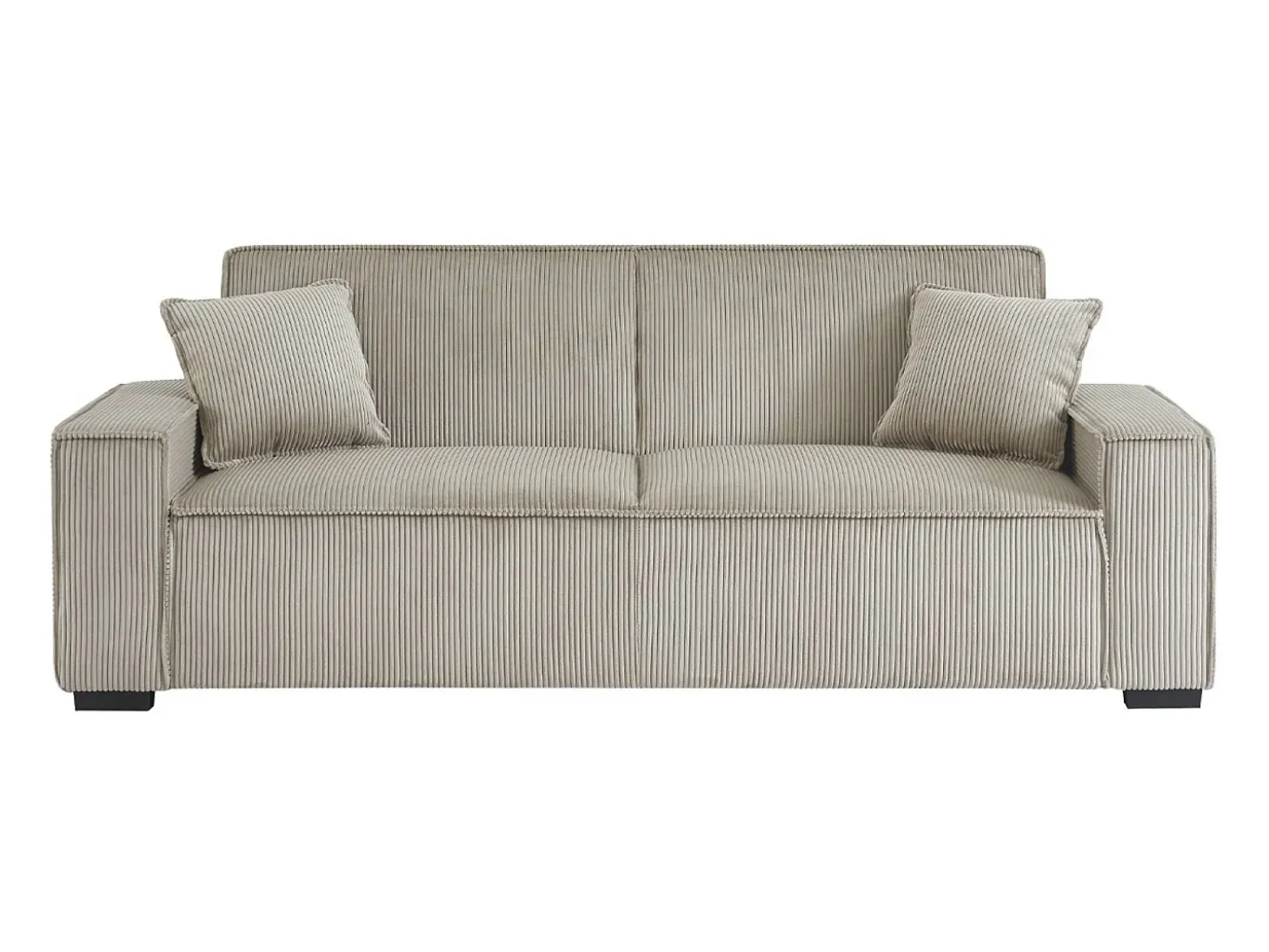 Sofá cama de pana de 3 plazas beige
