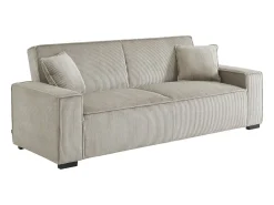 Sofá cama de pana de 3 plazas beige