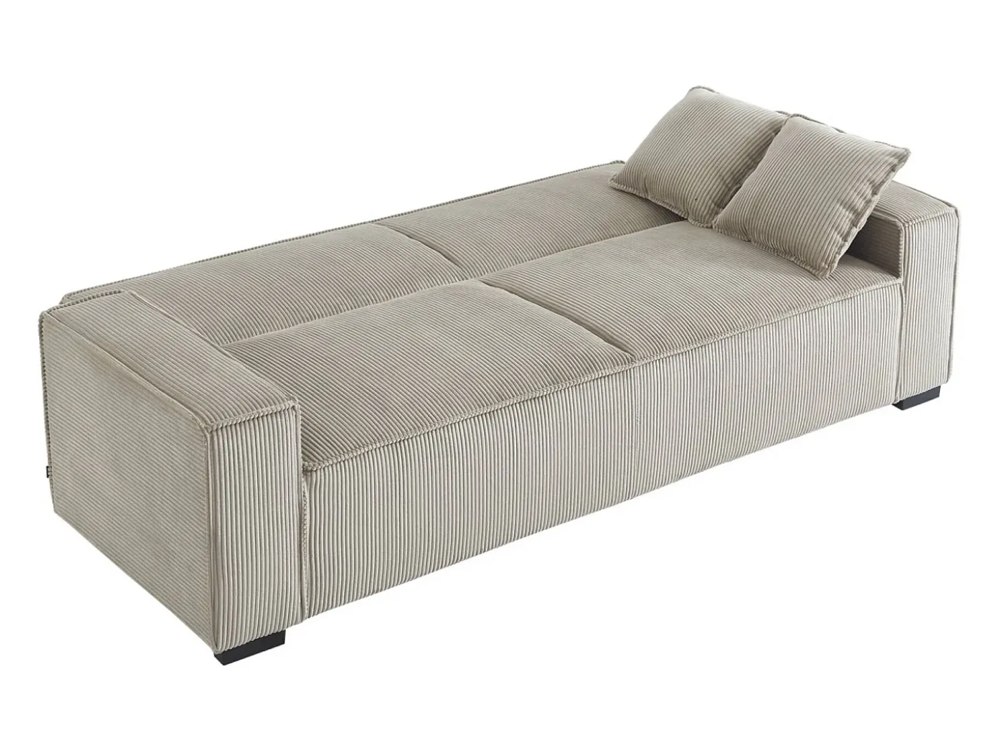 Sofá cama de pana de 3 plazas beige