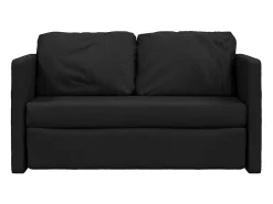 Sofá cama de suelo 2 en 1 tela negro 112x174x55 cm