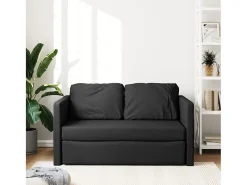 Sofá cama de suelo 2 en 1 tela negro 112x174x55 cm