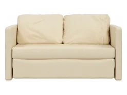 Sofá cama de suelo 2 en 1 tela crema 112x174x55 cm