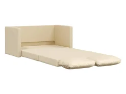 Sofá cama de suelo 2 en 1 tela crema 112x174x55 cm