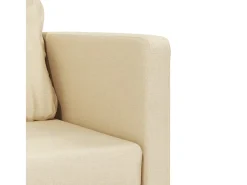 Sofá cama de suelo 2 en 1 tela crema 112x174x55 cm