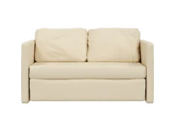 Sofá cama de suelo 2 en 1 tela crema 112x174x55 cm ES464805