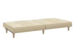 Sofá cama de tela color crema