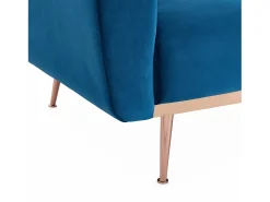 Sofá cama de terciopelo de 2 a 3 plazas azul