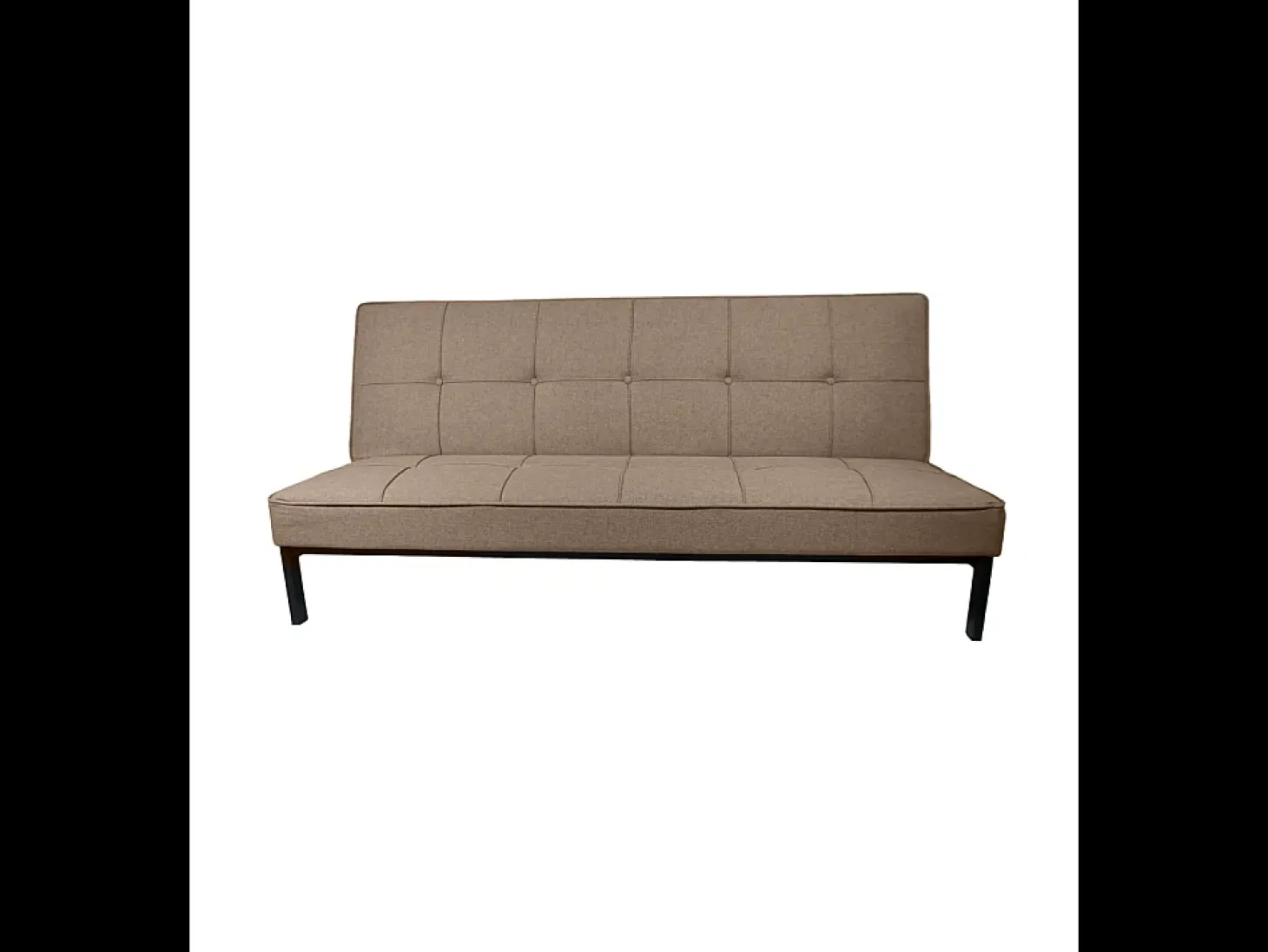 Sofá cama de 36-90x189x85-117 cm de 3 plazas tapizado en poliéster en color beige Louis
