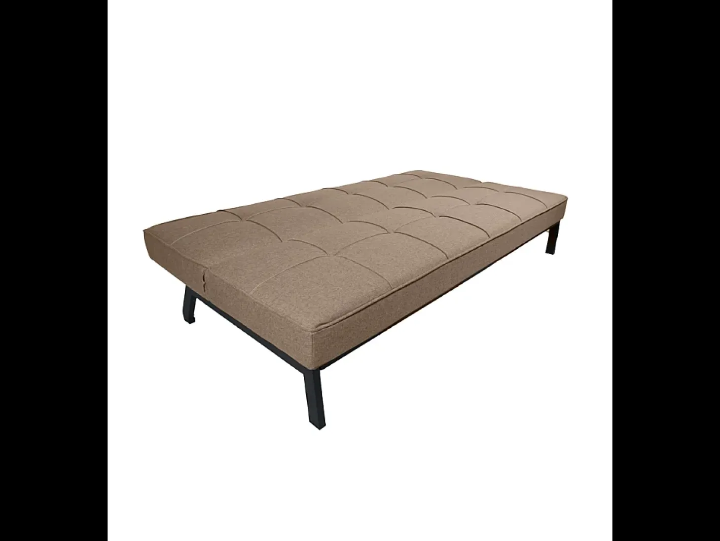 Sofá cama de 36-90x189x85-117 cm de 3 plazas tapizado en poliéster en color beige Louis