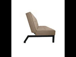 Sofá cama de 36-90x189x85-117 cm de 3 plazas tapizado en poliéster en color beige Louis