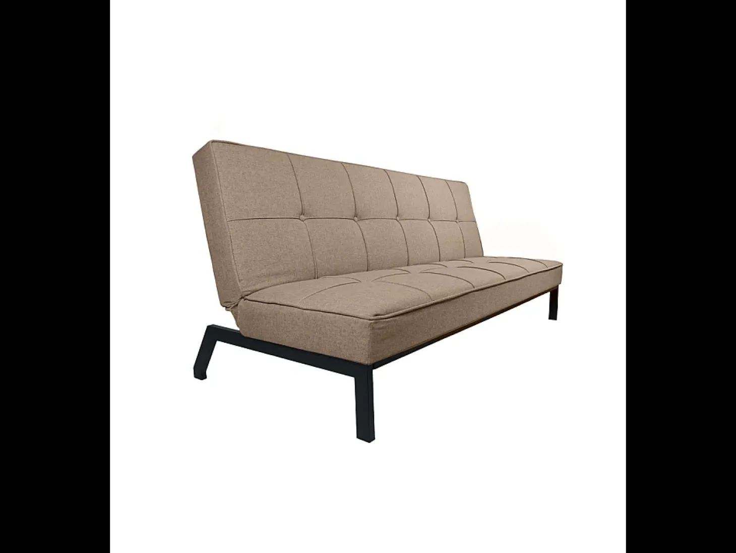 Sofá cama de 36-90x189x85-117 cm de 3 plazas tapizado en poliéster en color beige Louis