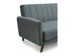 Sofá cama de 85x214x85 cm de tela en color gris con patas de metal en color oscuro Axel