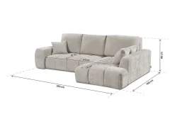 Sofá cama esquinero derecho en tejido chenilla "Verneuil" - 3 plazas - Beige