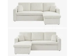 Sofá cama esquinero reversible 3 plazas crema