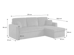 Sofá cama esquinero reversible 3 plazas crema