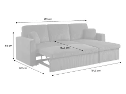 Sofá cama esquinero reversible 3 plazas crema