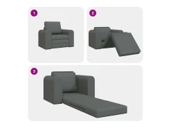Sofá cama gris oscuro 98 x 71 x 83 cm tela