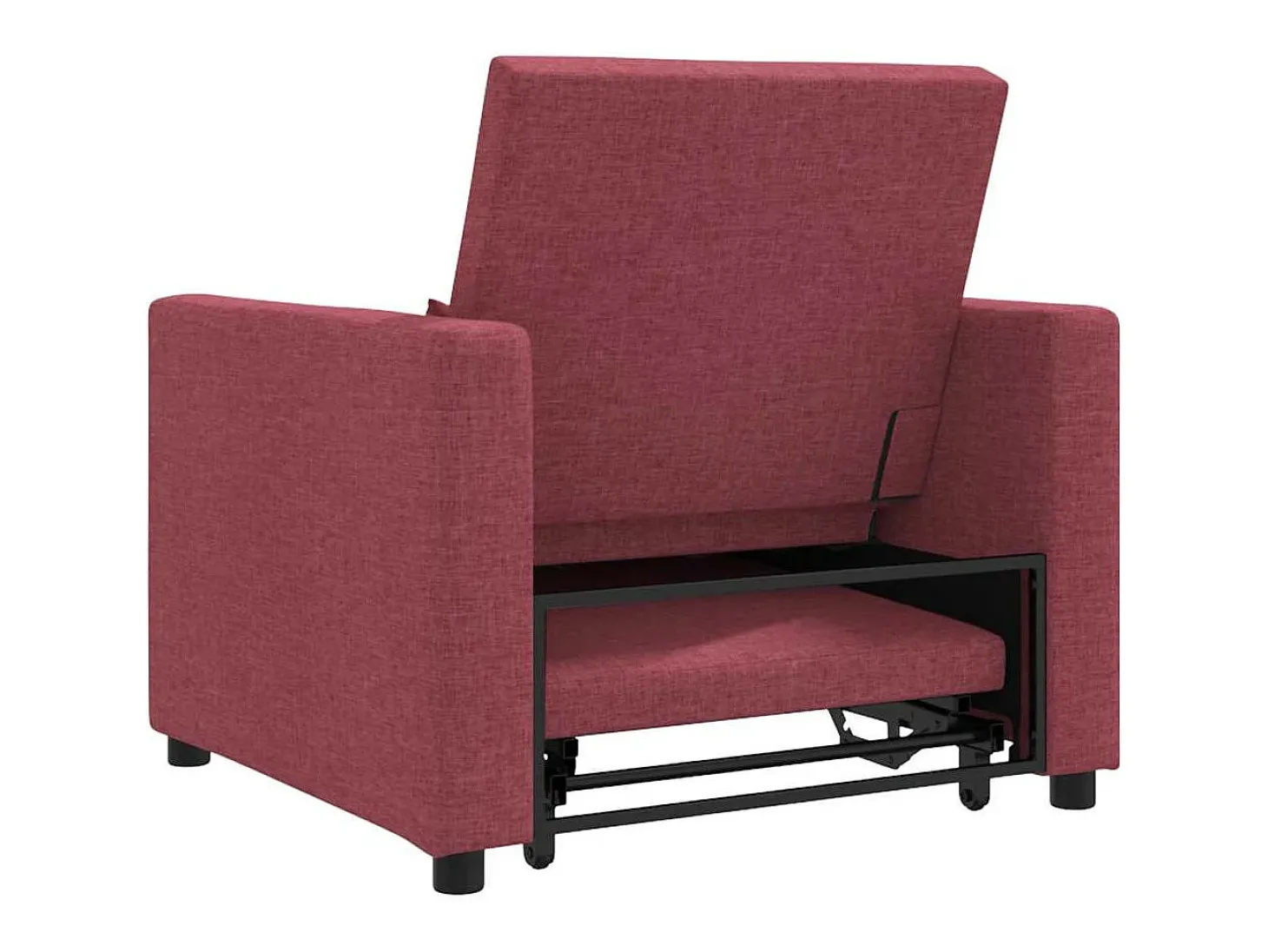 Sofá Cama Individual Rojo vino tinto 90x165x87 cm tela SHL5832