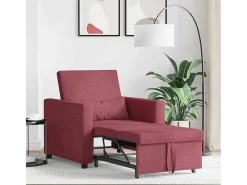 Sofá Cama Individual Rojo vino tinto 90x165x87 cm tela SHL5832
