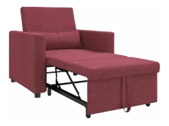 Sofá Cama Individual Rojo vino tinto 90x165x87 cm tela SHL5832