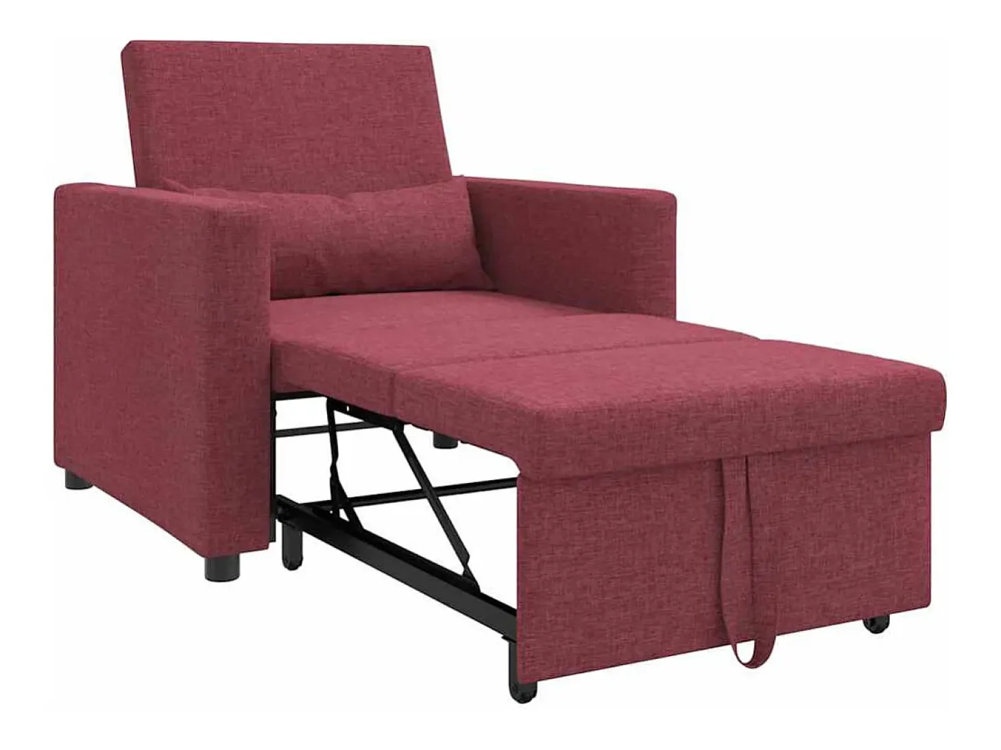 Sofá Cama Individual Rojo vino tinto 90x165x87 cm tela SHL5832