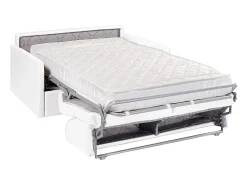 Sofá cama italiano 2p 18 cm piel sintética Blanco CALIFE