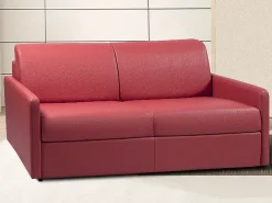 Sofá cama italiano 2p 18 cm piel sintética Blanco CALIFE