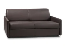 Sofá cama italiano 3p 22 cm piel sintética Marrón CALIFE